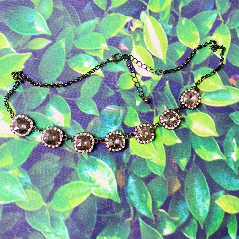 Dark silver diamond necklace